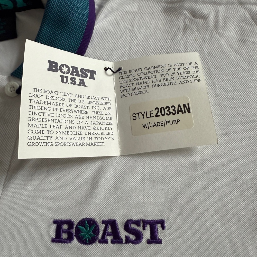 BOAST USA Vintage Womens Tennis Polo Shirt – Size S – White – NWT - Picture 5 of 6